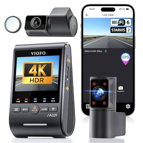 VIOFO A329S 3-Channel 4K Dash Cam with 512GB Card