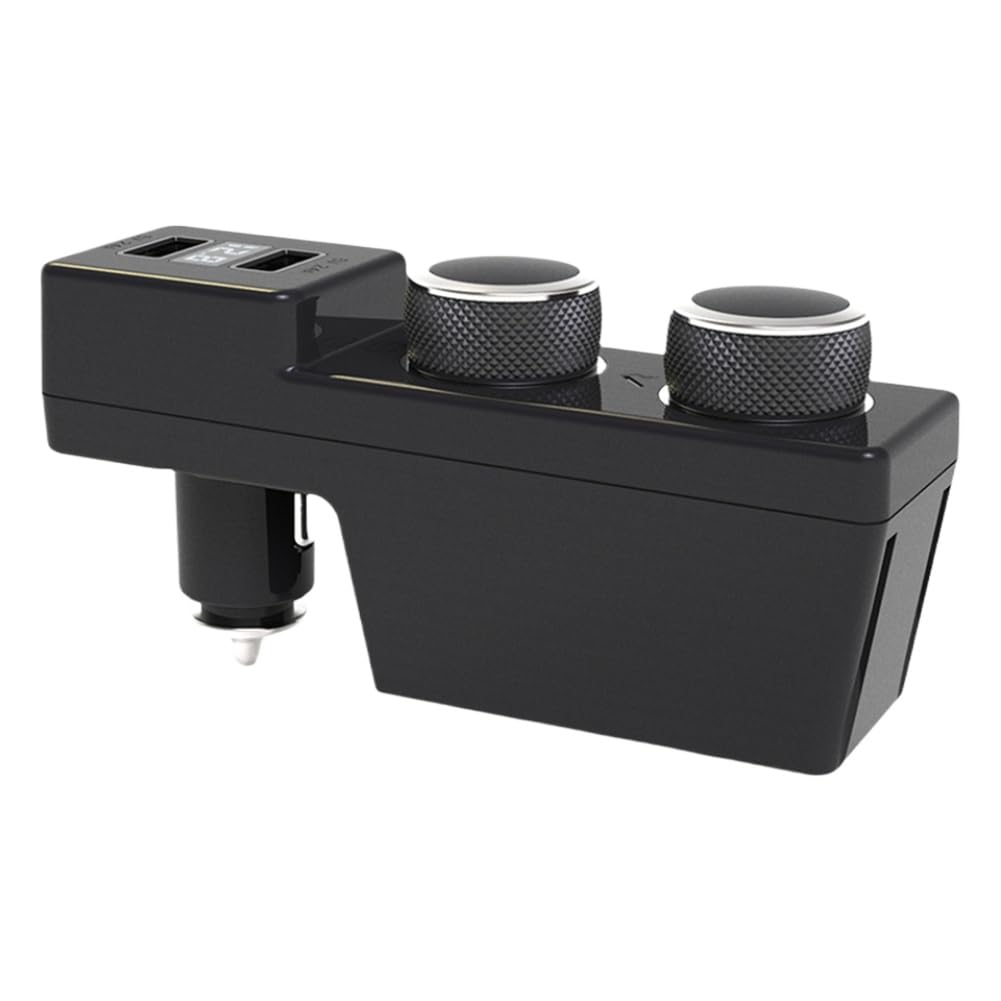 12V Cigarette Lighter Splitter with Dual USB Ports