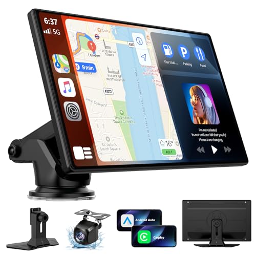 9-Inch Wireless CarPlay Android Auto Screen with Camera