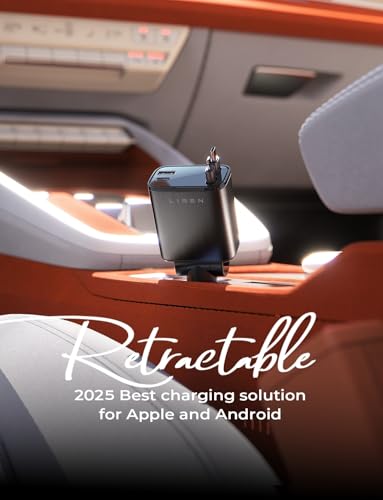 LISEN 84W Retractable USB-C Fast Car Charger Adapter