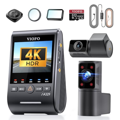 VIOFO A329S 3-Channel 4K Dash Cam with 512GB Card