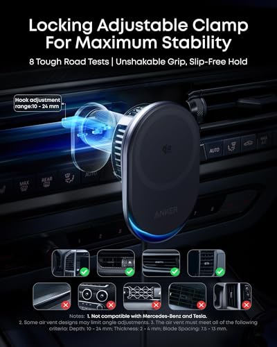 Anker MagSafe Car Mount Charger with USB-C Adapter