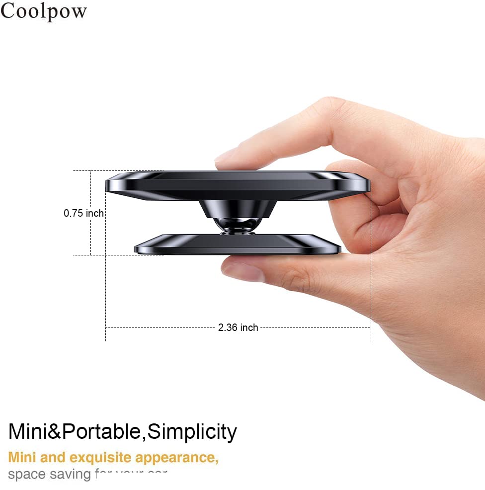 2-Pack Magnetic Dashboard Phone Mount with 360° Rotation