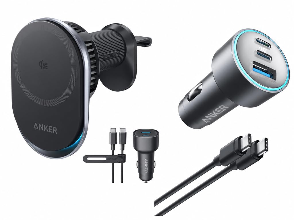 Anker MagSafe Car Mount Charger with USB-C Adapter