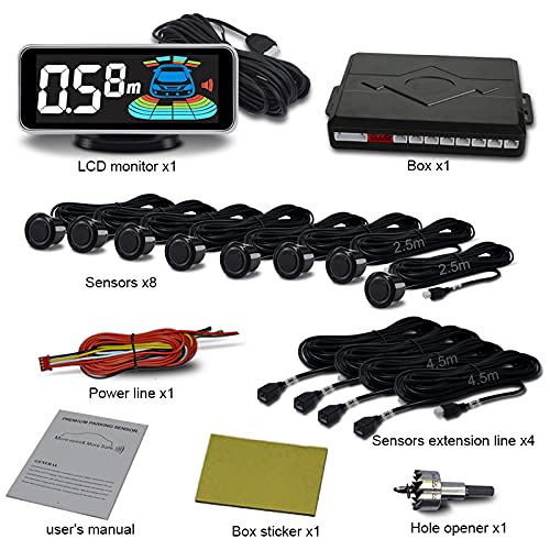 ELSNU Reverse Parking Radar System with 8 Sensors