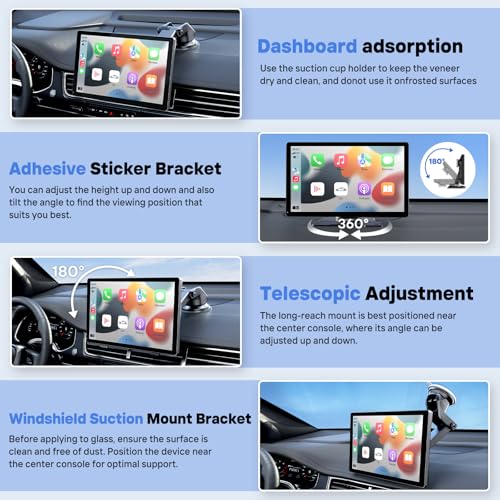 9-Inch Wireless CarPlay Android Auto Screen with Camera