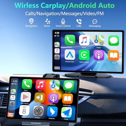 9-Inch Wireless CarPlay Android Auto Screen with Camera