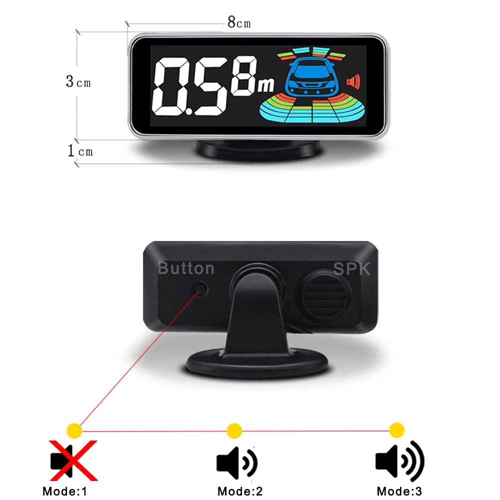 ELSNU Reverse Parking Radar System with 8 Sensors