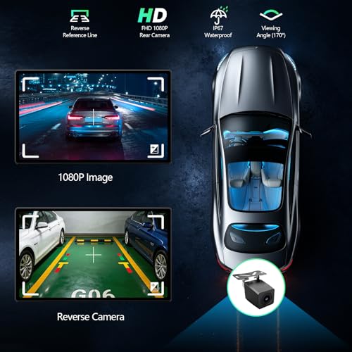 9-Inch Wireless CarPlay Android Auto Screen with Camera