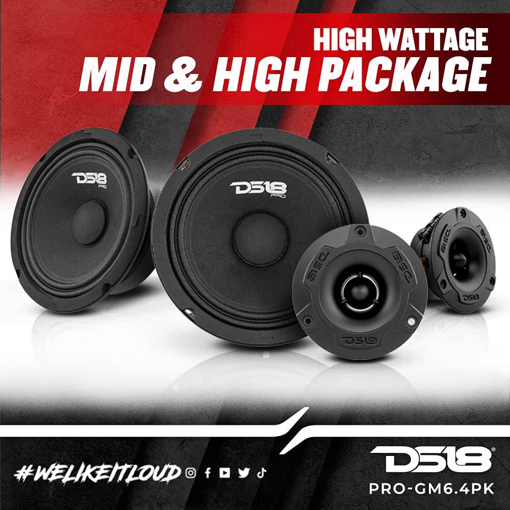 DS18 PRO-X6.4BMPK 6.5-Inch Speaker and Tweeter Package