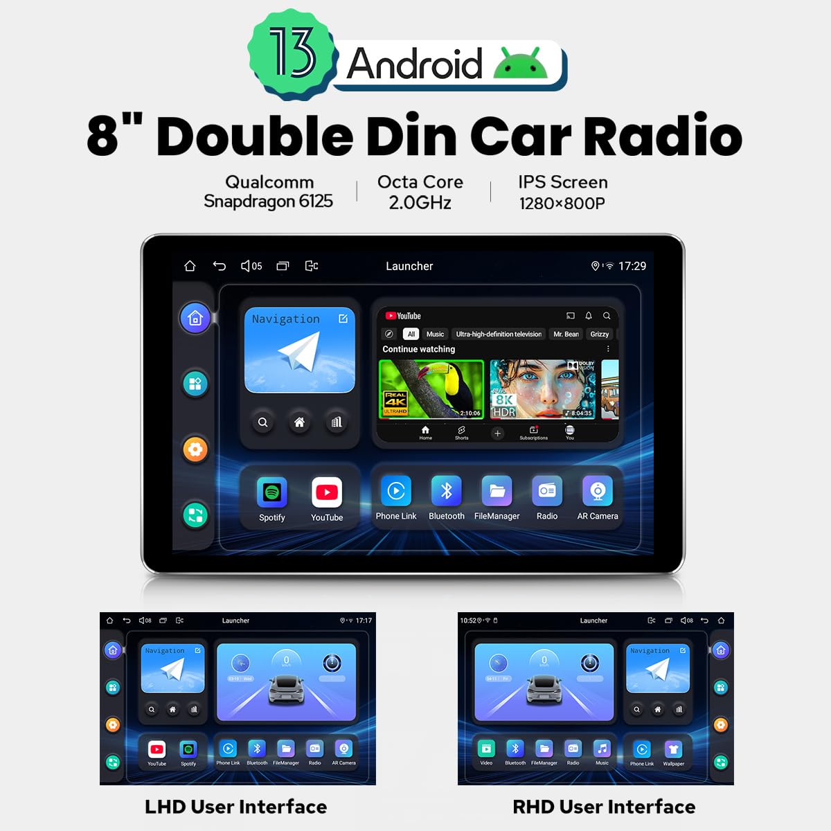 Joying 8-Inch Android 13 CarPlay Android Auto Stereo