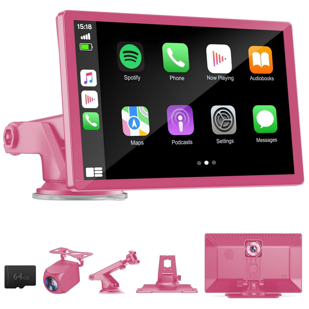 9-Inch Wireless CarPlay Android Auto Screen with Camera