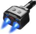 EUGIZMO 200W Dual 12V Socket Splitter with USB Ports
