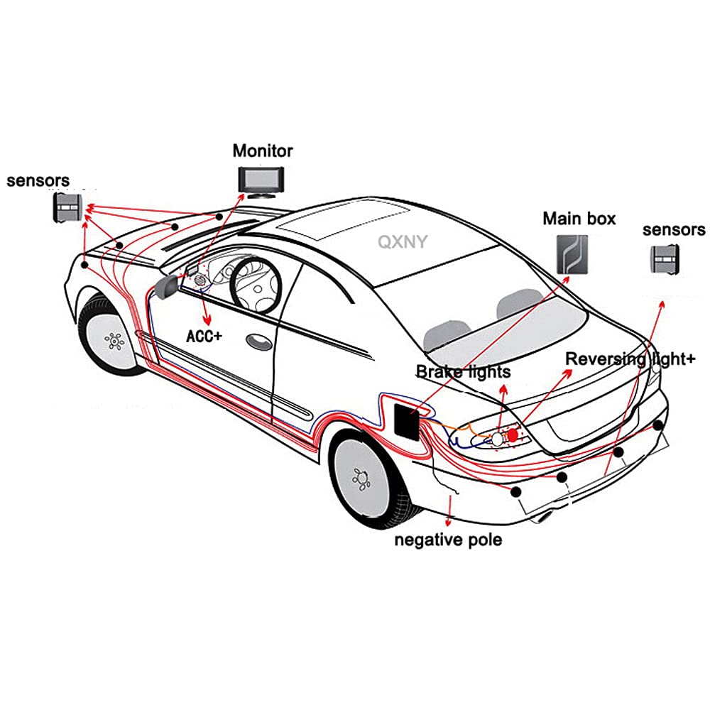 ELSNU Reverse Parking Radar System with 8 Sensors