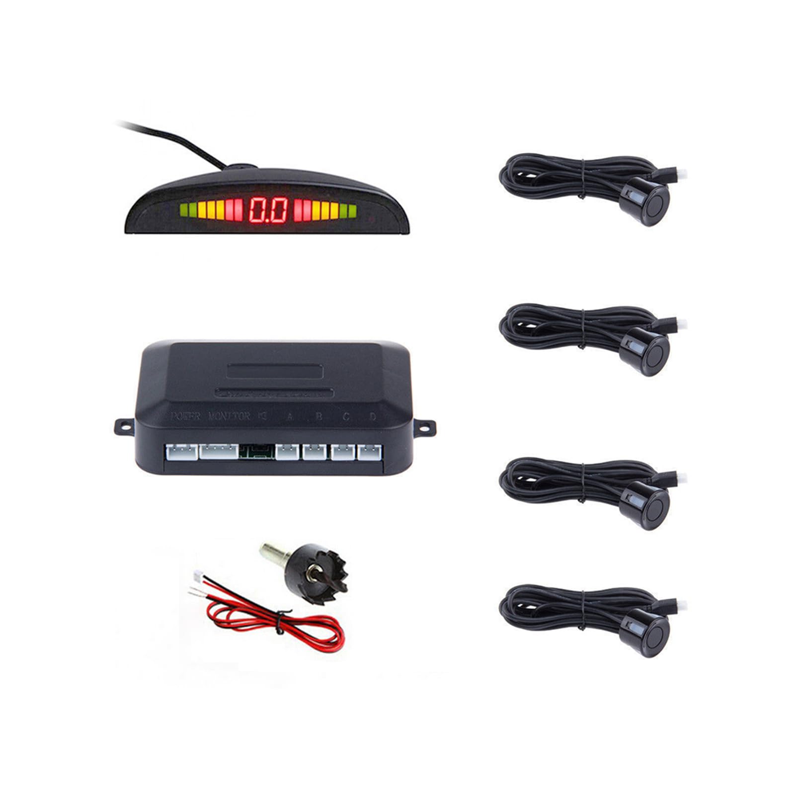 4-Sensor LED Parking Radar Kit with Buzzer Alert