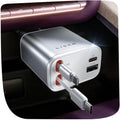 LISEN 84W Retractable USB-C Fast Car Charger Adapter