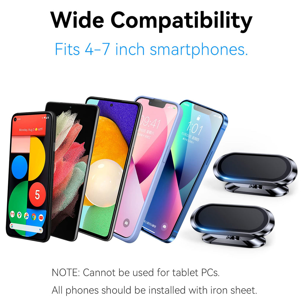 2-Pack Magnetic Dashboard Phone Mount with 360° Rotation