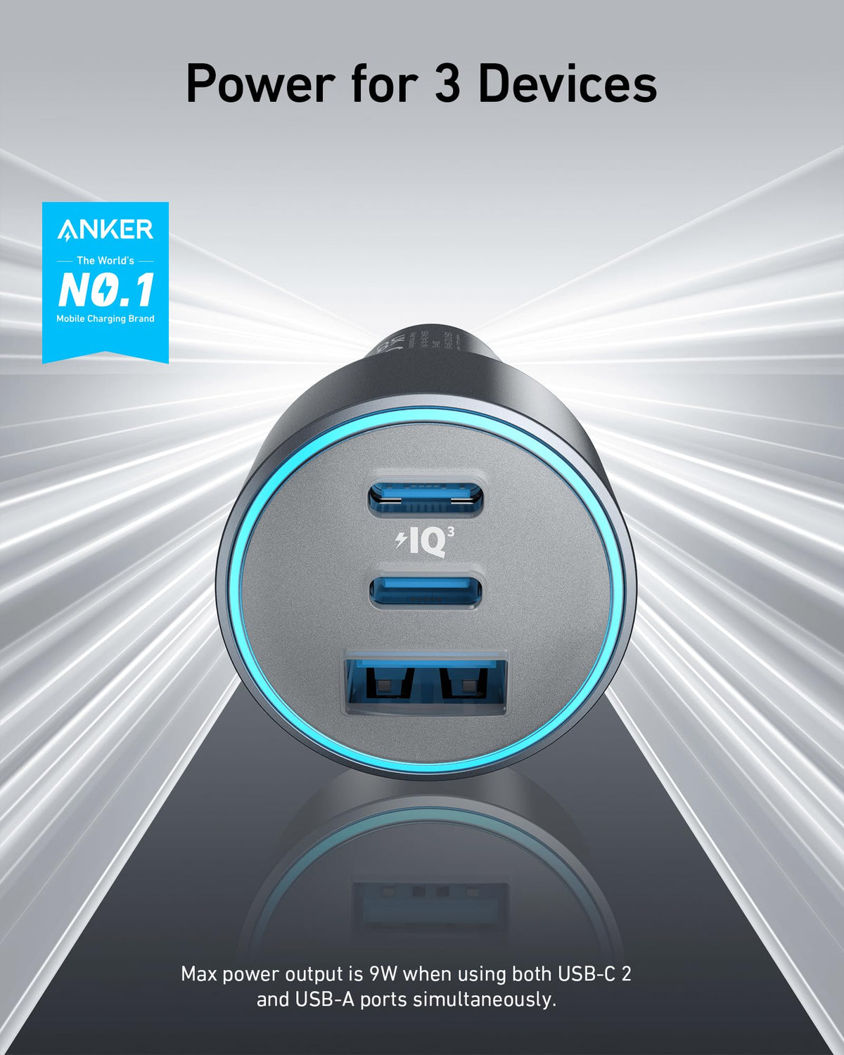 Anker MagSafe Car Mount Charger with USB-C Adapter