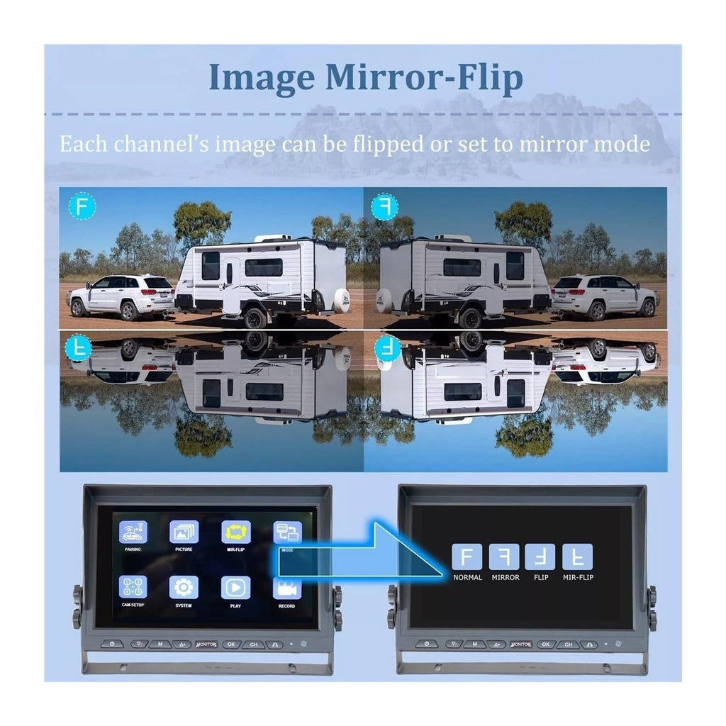 Wireless 10.1-Inch Quad DVR Monitor Solar Camera Kit