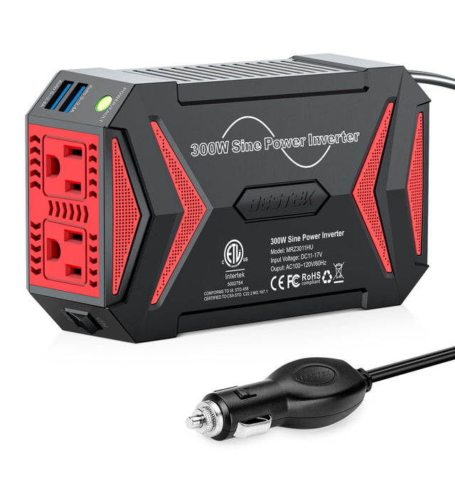 BESTEK 300W Pure Sine Wave Car Inverter with USB