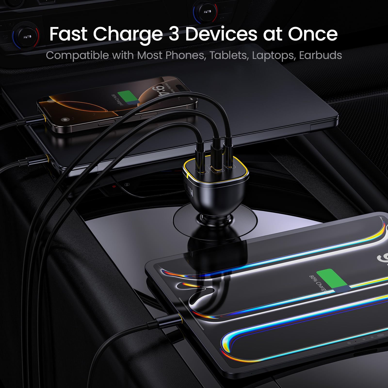 AOHI 165W Laptop Car Charger with 40000mAh Power Bank