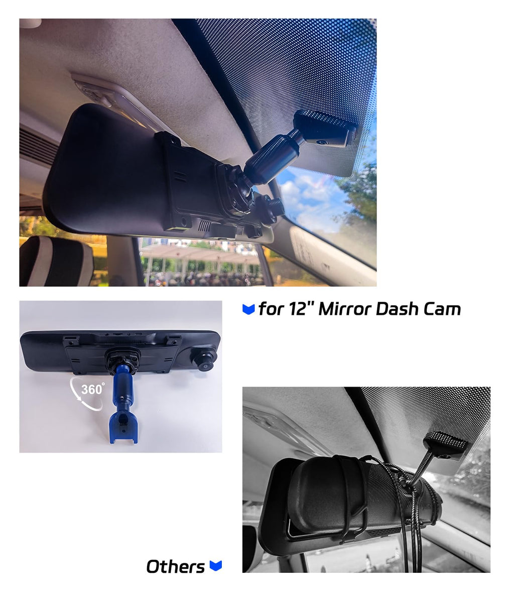 Pelsee 12-Inch Mirror Dash Cam Mount Bracket