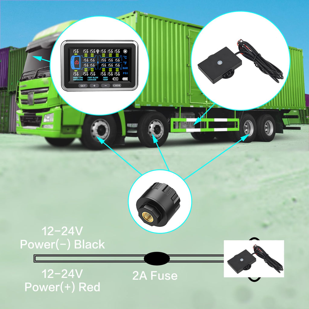 Tyona Heavy Duty Truck TPMS with 16-22 Sensors