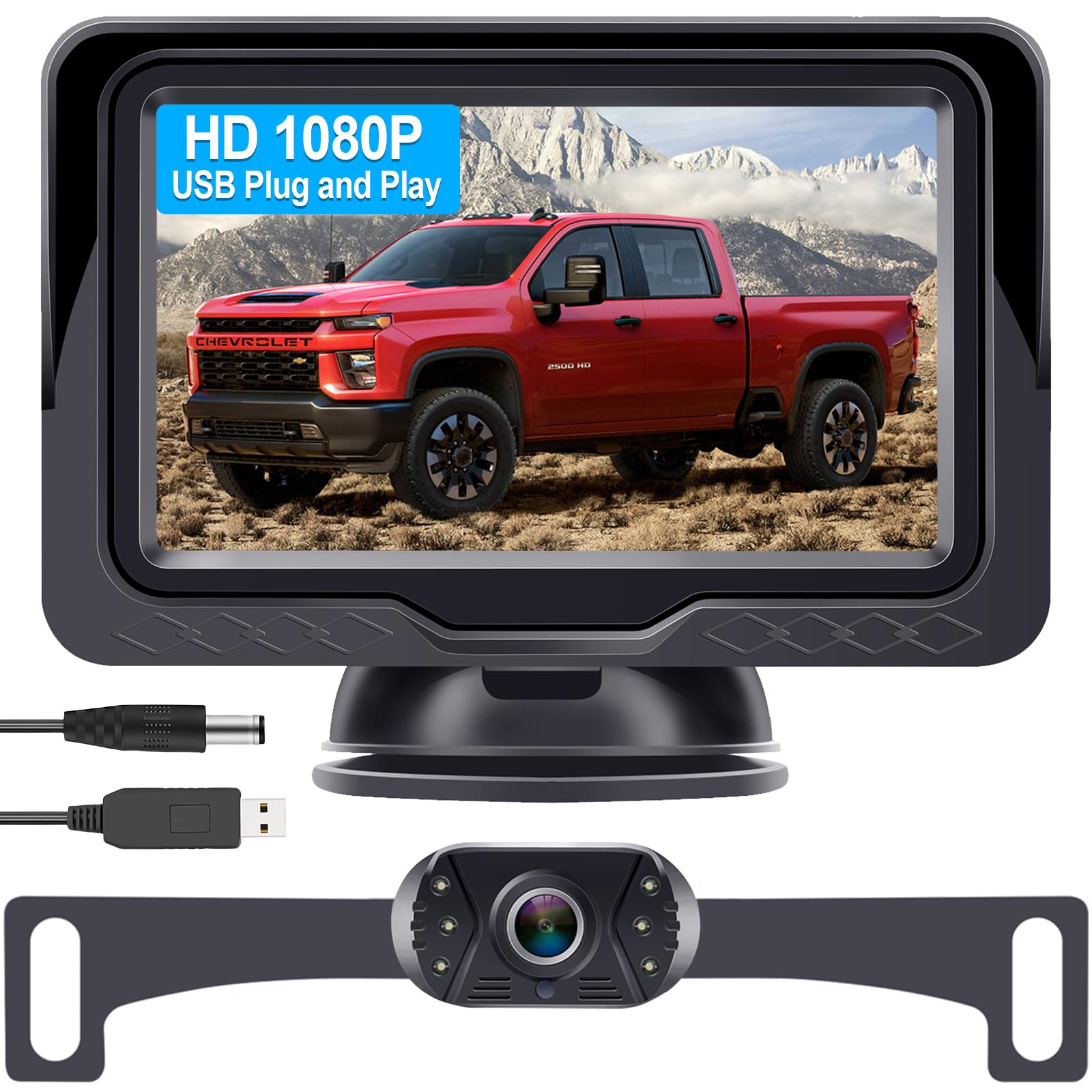 LeeKooLuu 1080P Wired Backup Camera for Cars and Trucks