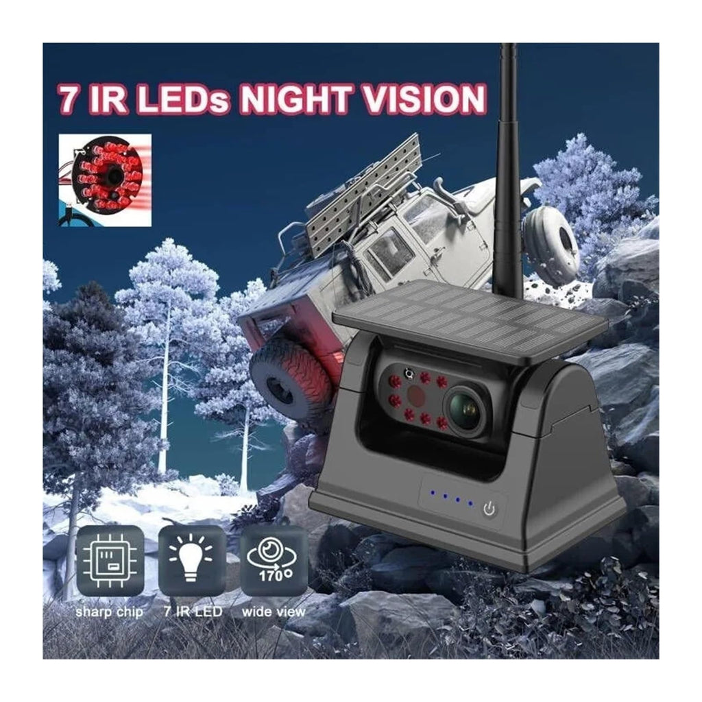 Wireless 10.1-Inch Quad DVR Monitor Solar Camera Kit