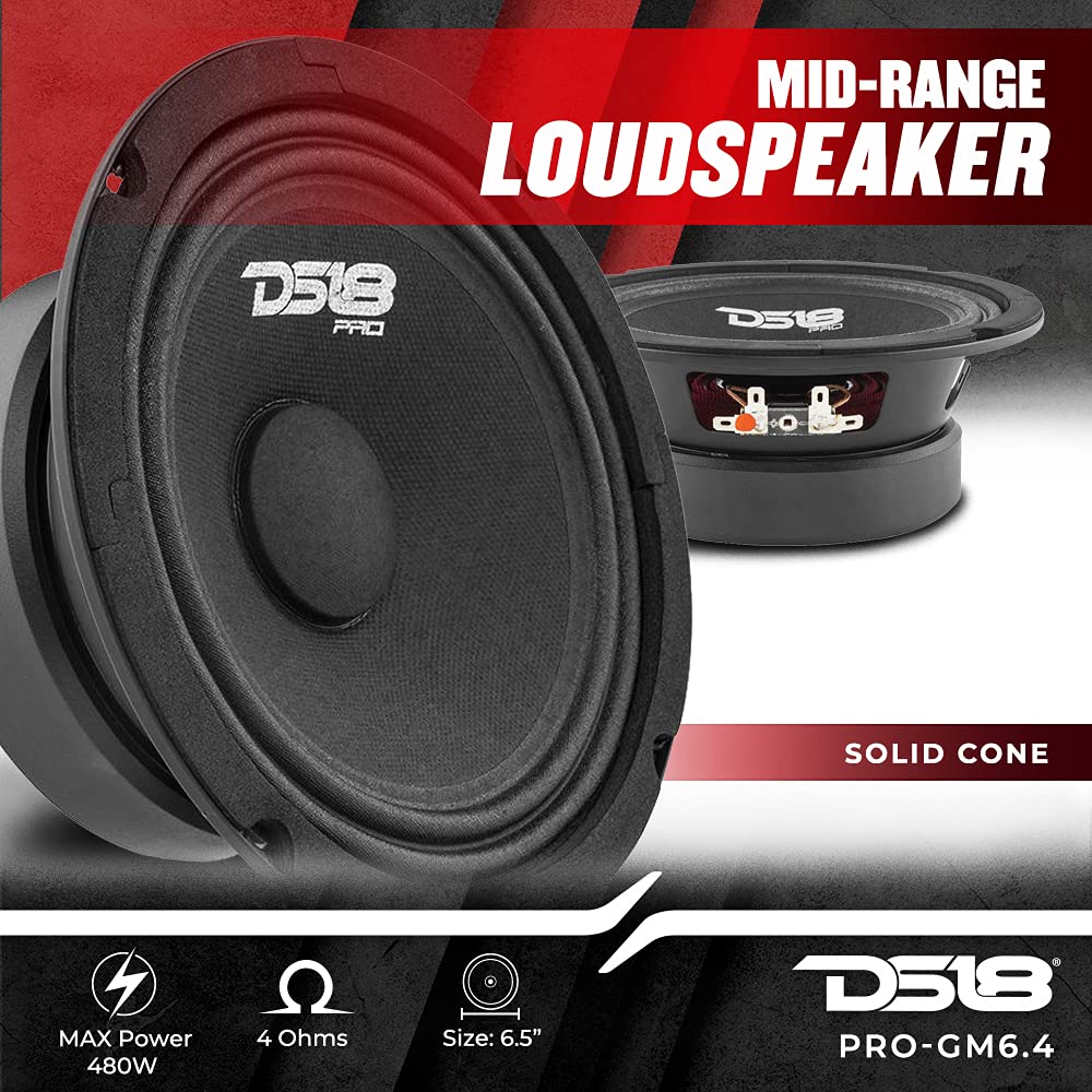 DS18 PRO-X6.4BMPK 6.5-Inch Speaker and Tweeter Package