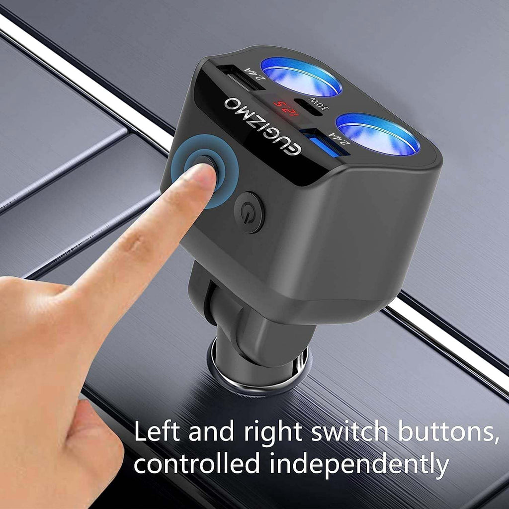 EUGIZMO 200W Dual 12V Socket Splitter with USB Ports