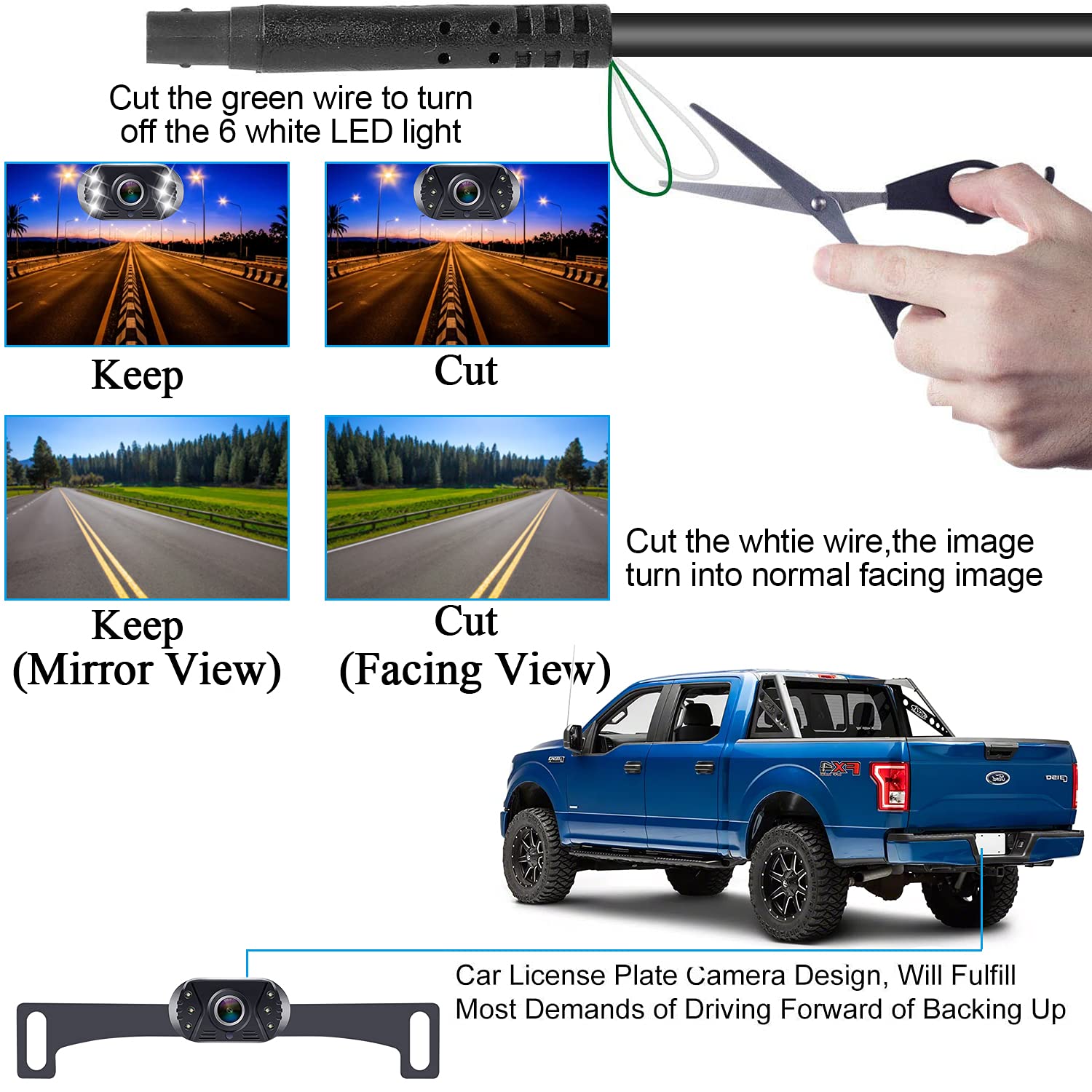 LeeKooLuu 1080P Wired Backup Camera for Cars and Trucks