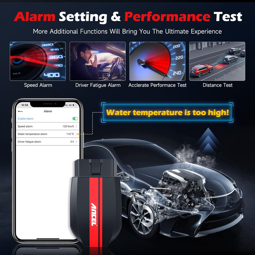 ANCEL BD200 Bluetooth OBD2 Scanner with Battery Test