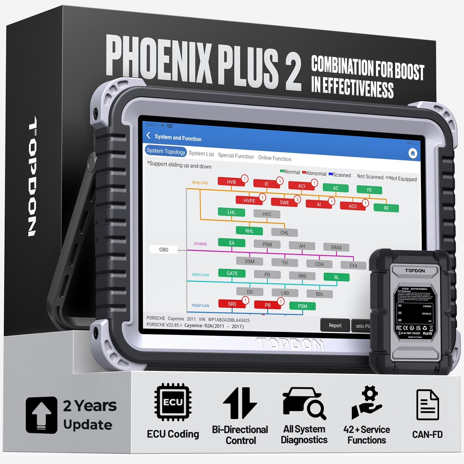 TOPDON Phoenix Plus 2 OBD2 Scanner with ECU Coding