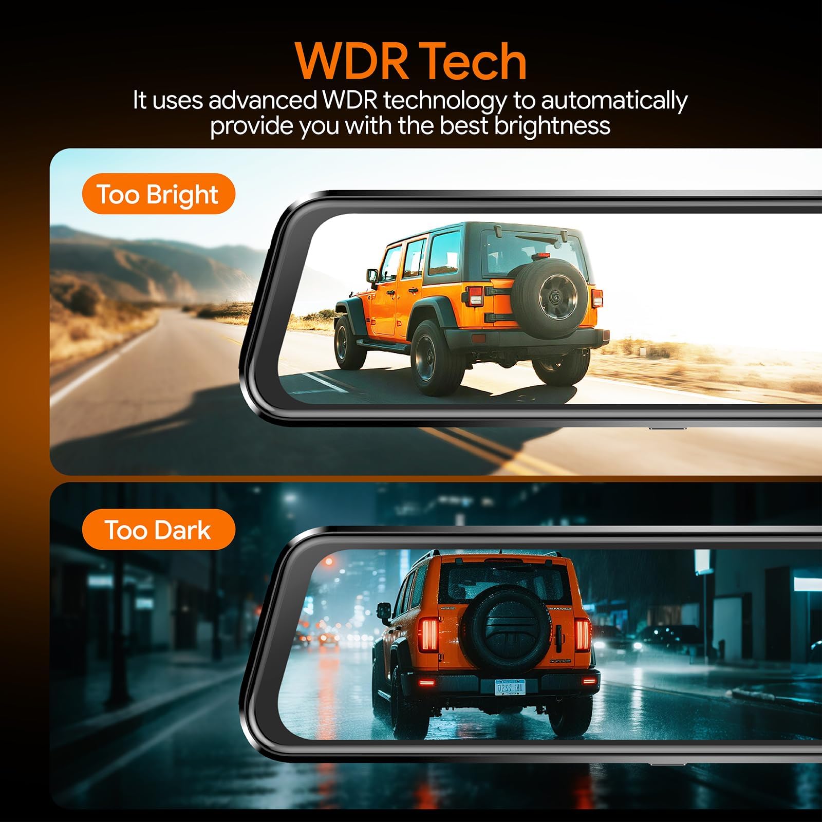 3 Channel Mirror Dash Camera for Cars,12inch Triple Rear View Mirror with Front 4K/3K, Inside and Rear 1080P with WiFi, G-Sensor, Night Vision, Reverse Assist, Parking Monitoring