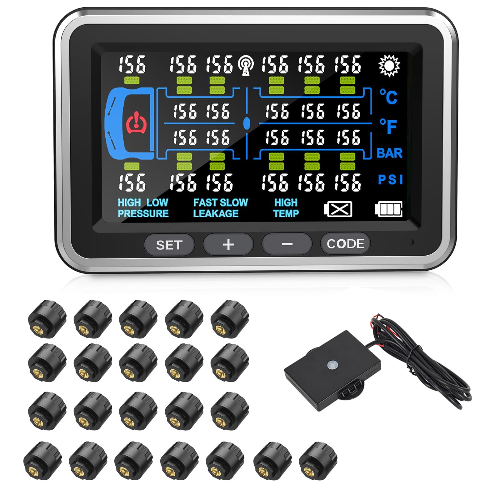 Tyona Heavy Duty Truck TPMS with 16-22 Sensors