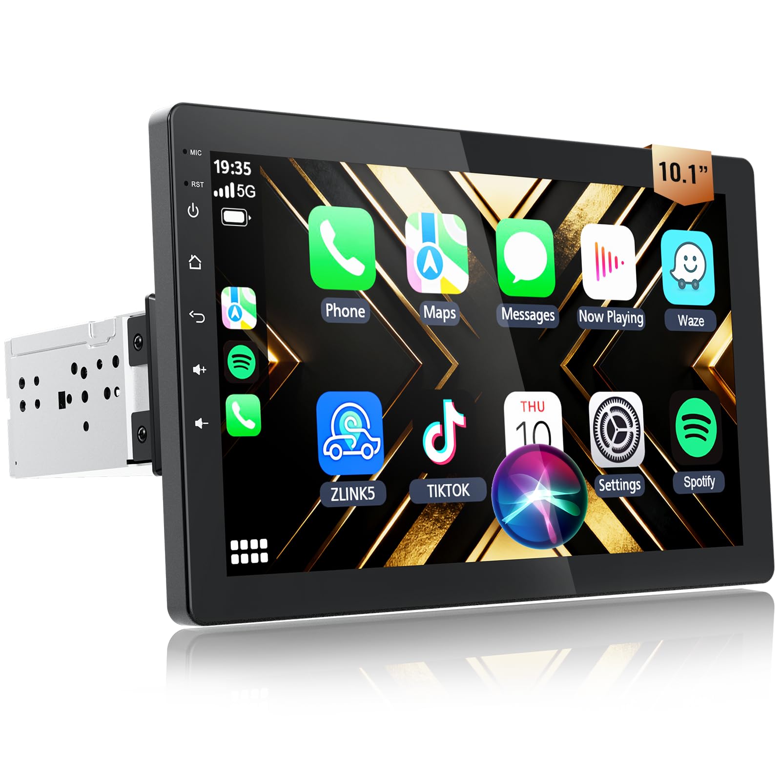 Huadio 10.1-Inch Rotatable Android Single Din Stereo