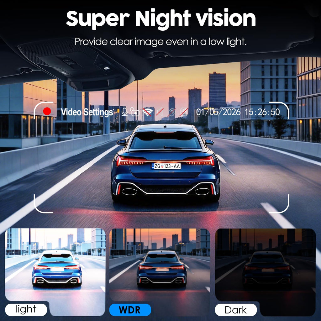 360° 4-Channel Dash Cam with GPS and 128GB Card