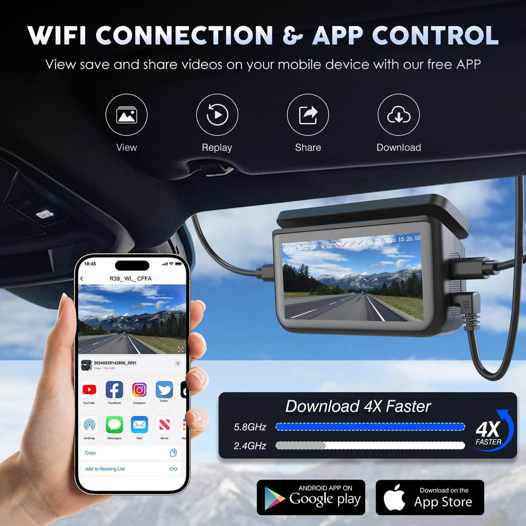 360° 4-Channel Dash Cam with GPS and 128GB Card