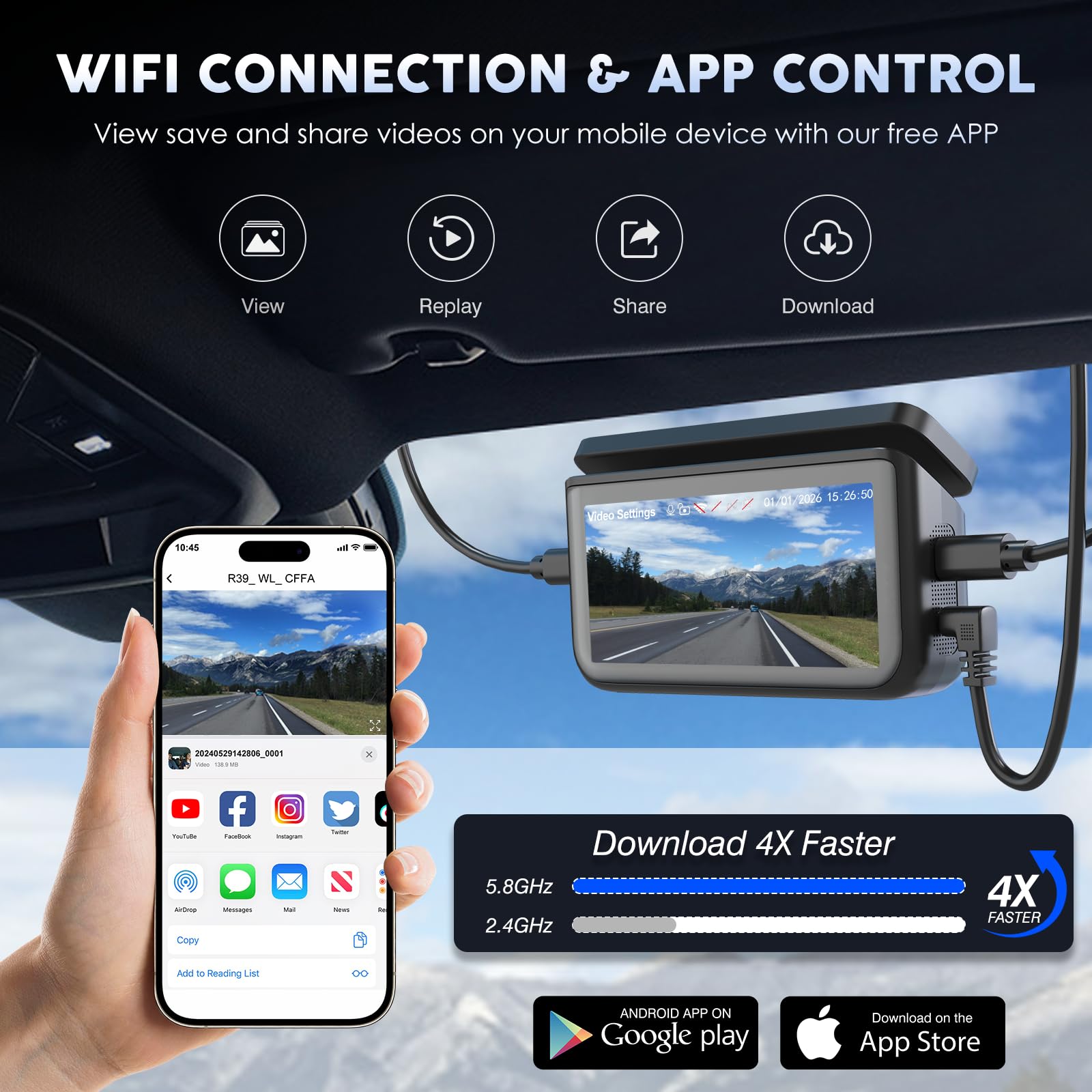 360° 4-Channel Dash Cam with GPS and 128GB Card