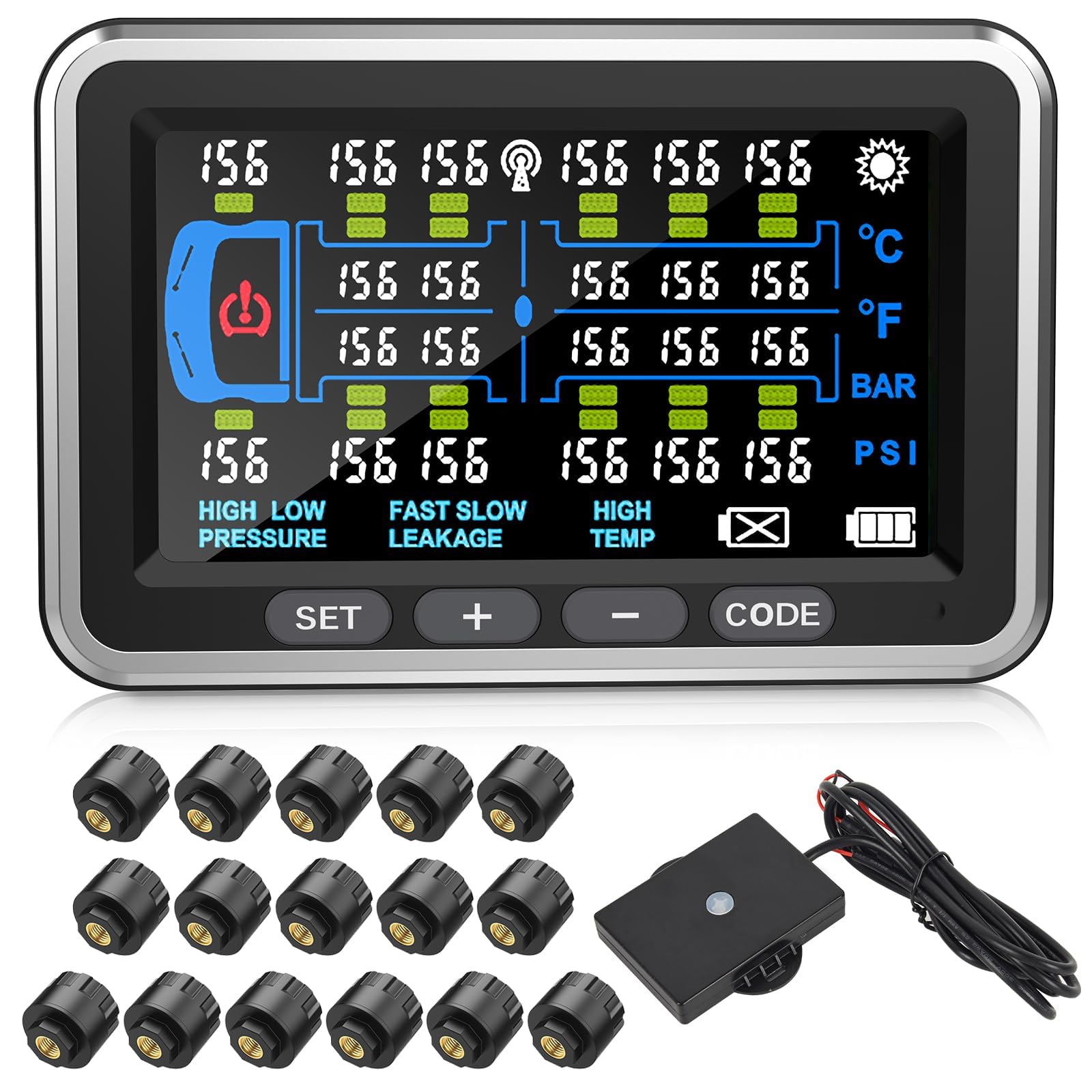 Tyona Heavy Duty Truck TPMS with 16-22 Sensors