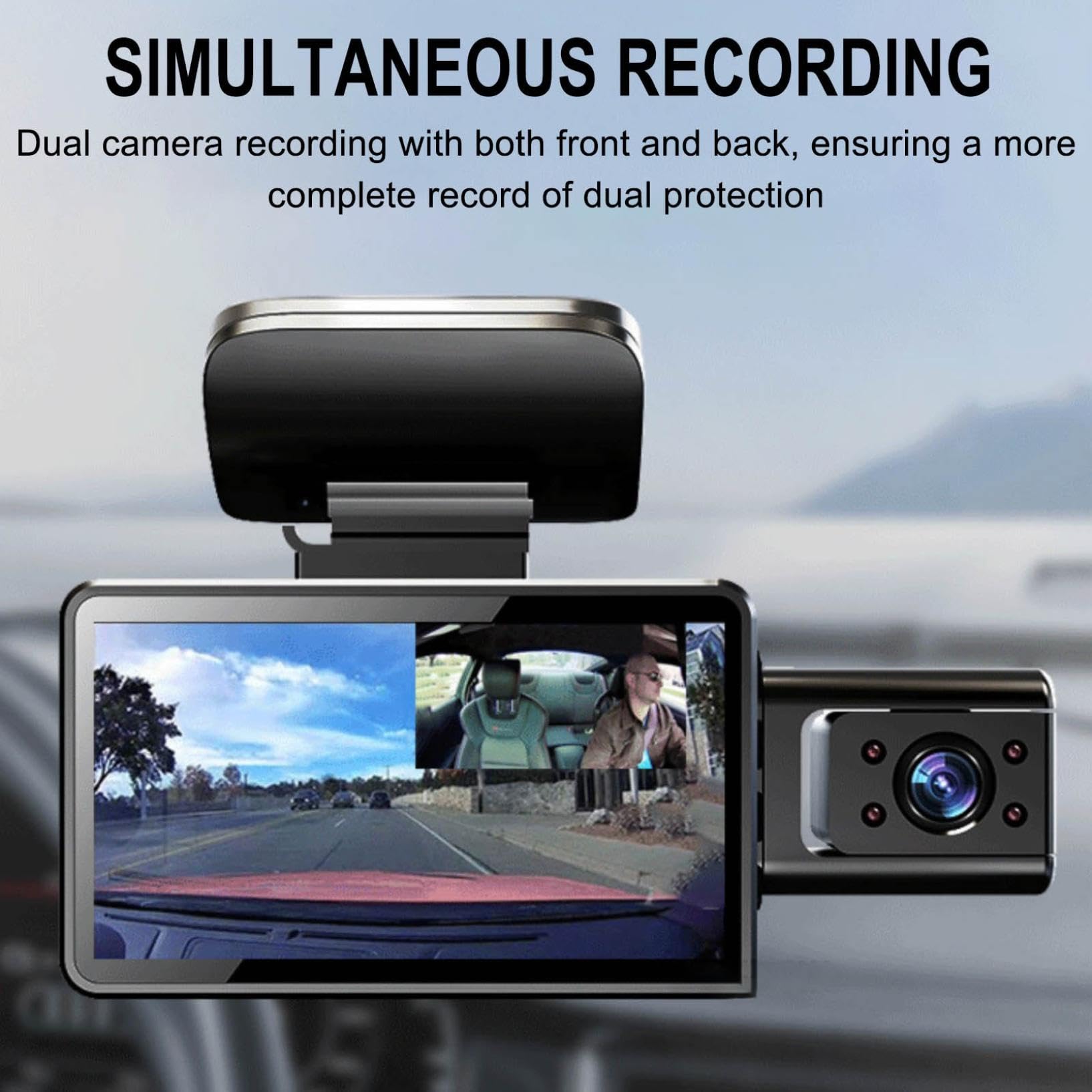 1080p FHD Mini Dash Cam with 3'' Screen for Cars, Front Dash Camera, Easy to Install and 120° Wide-Angle Lens, Loop Recording with Automatic Overwrite, Suit for Cars Truck SUV