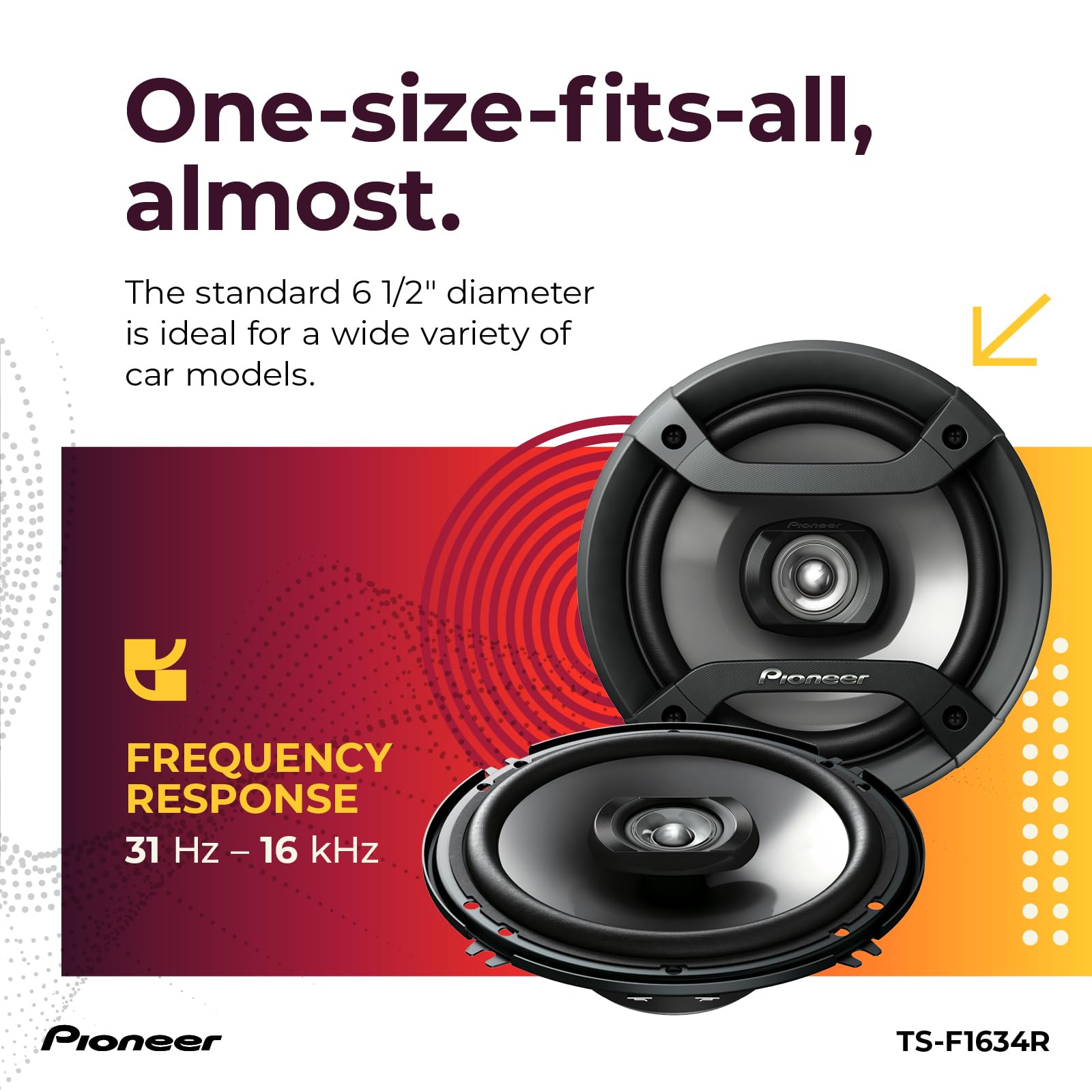 Pioneer A-Series Standard Full-Range Car Speaker Pair