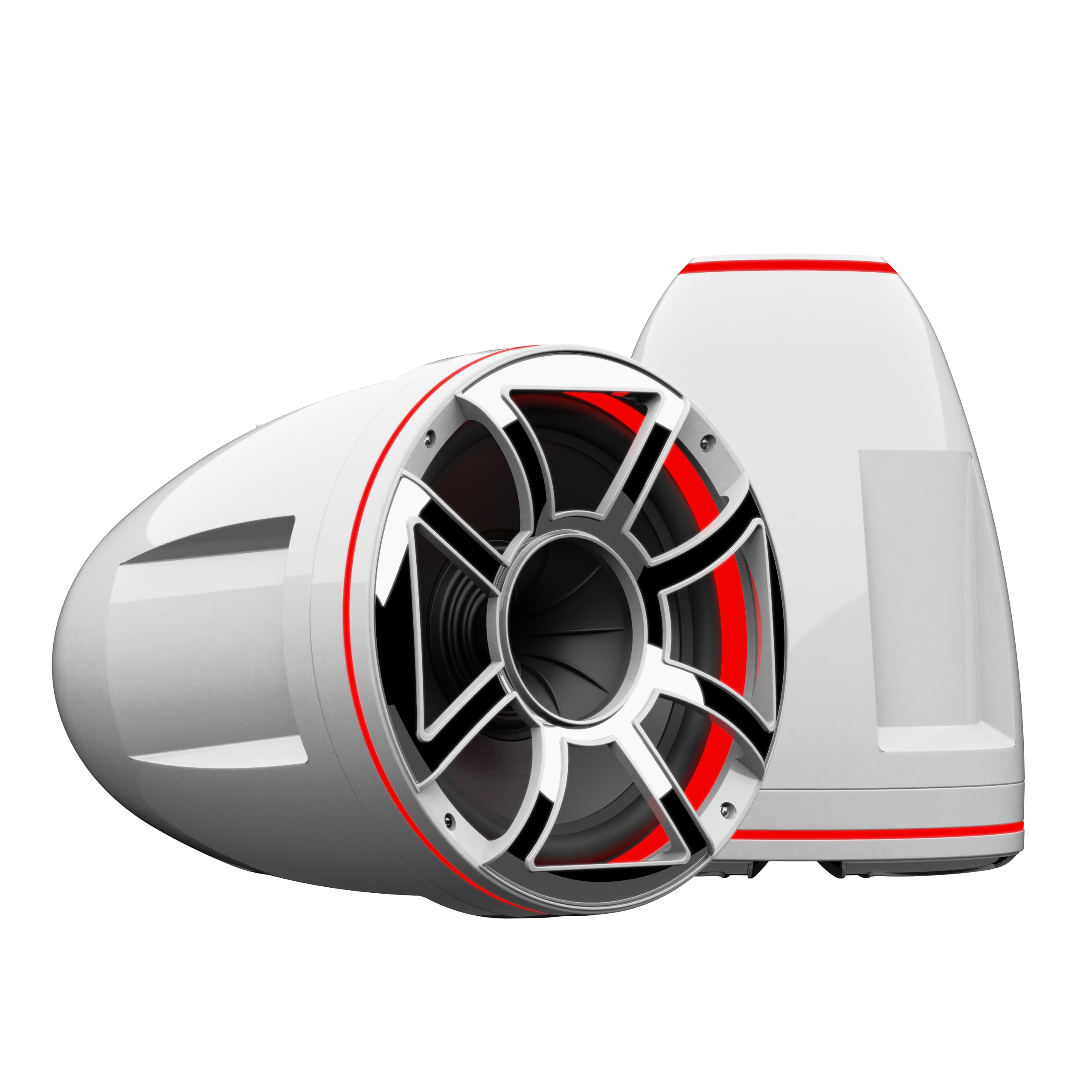 Wet Sounds REV 12-HD White Tower Speaker Amp Bundle
