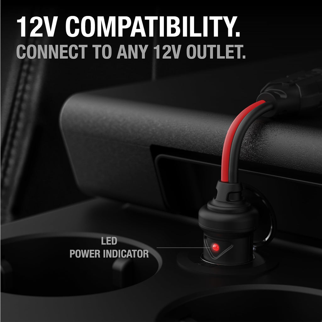 NOCO GC020 12V Plug 2-Way Splitter in Red and Black