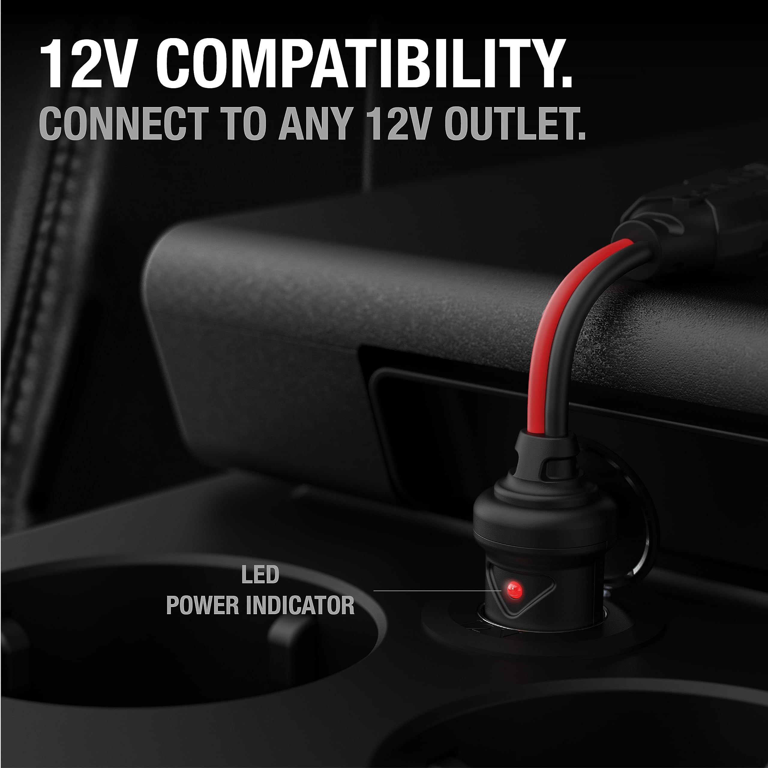 NOCO GC020 12V Plug 2-Way Splitter in Red and Black