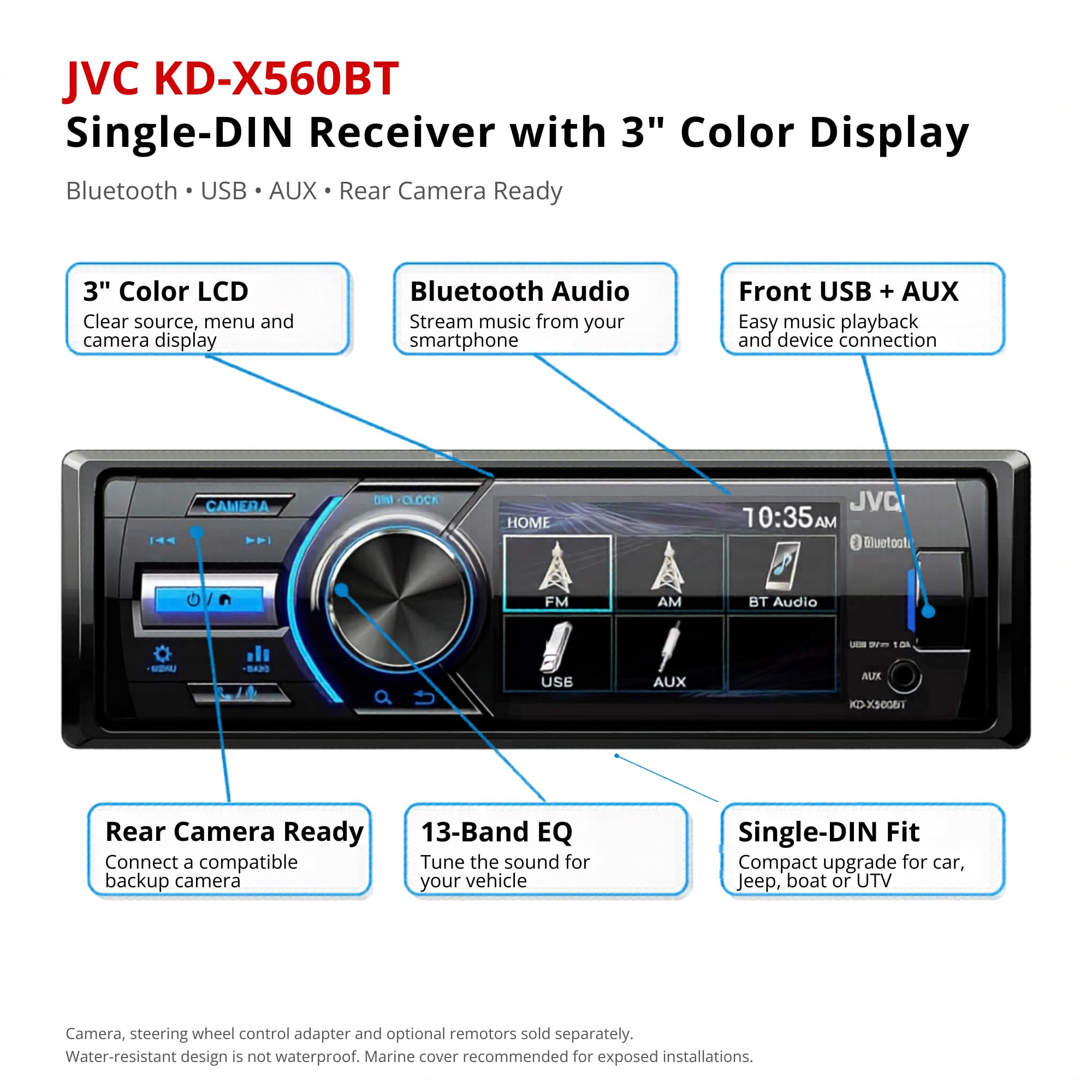 JVC KD-X560BT Bluetooth Digital Media Car Receiver