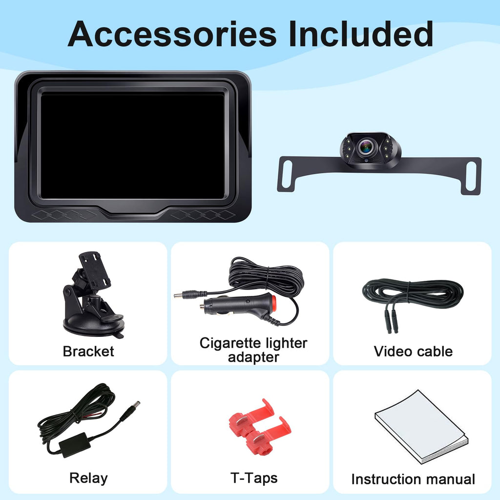 LeeKooLuu 1080P Wired Backup Camera for Cars and Trucks