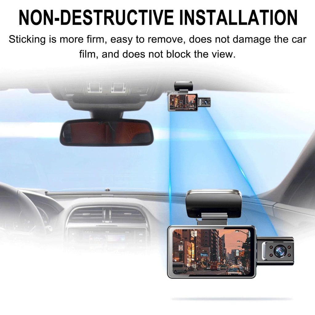 1080P Front and Rear Dual Dash Cam with 3-Inch Screen
