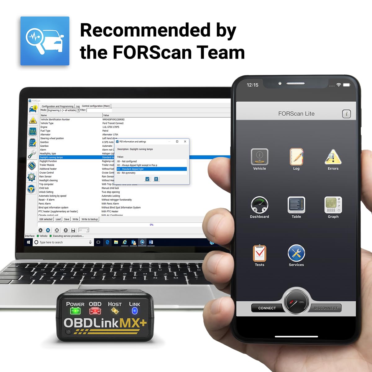 OBDLink MX+ Bluetooth OBD2 Scanner for iOS Android